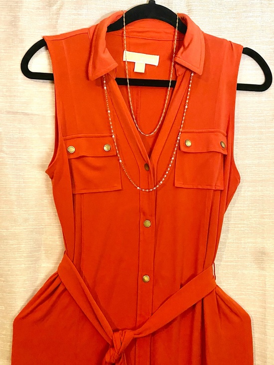 MICHAEL Michael Kors Dresses & Skirts - MICHAEL Michael Kors Sleeveless Collared Maxi Dress - Orange